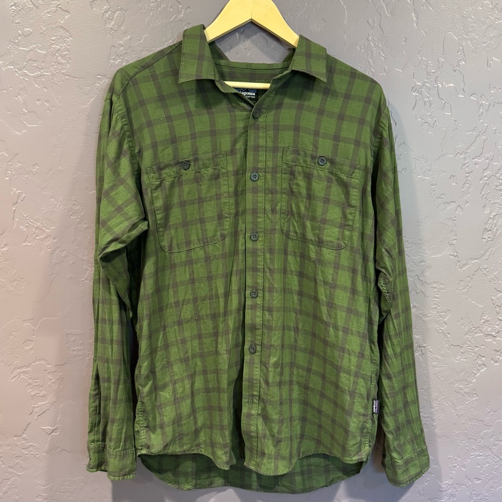 Patagonia Green & Gray Organic Cotton Men's Shirt - M